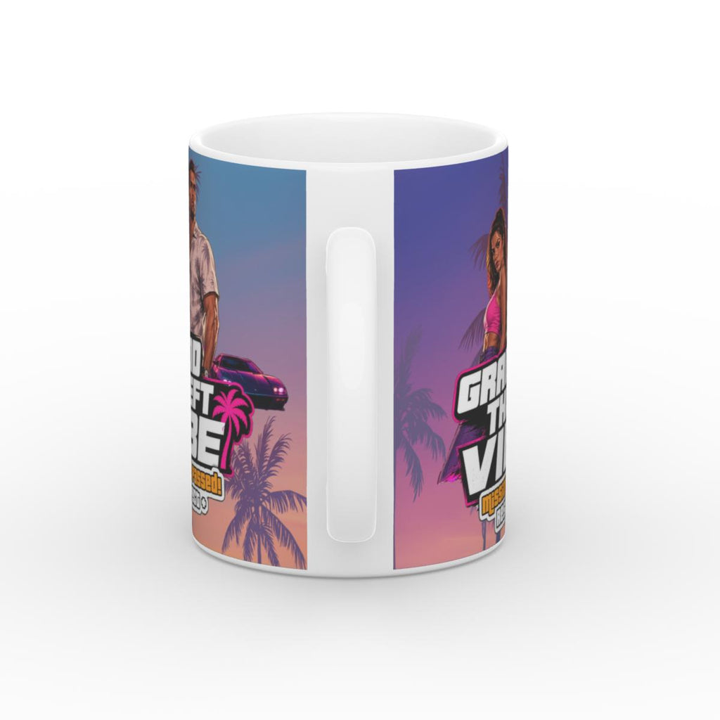 White Glossy Mug - Grand Theft Vibe - Jason & Lucia