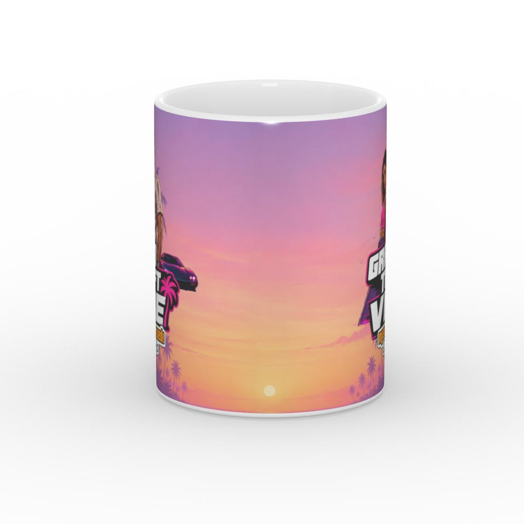 White Glossy Mug - Grand Theft Vibe - Jason & Lucia