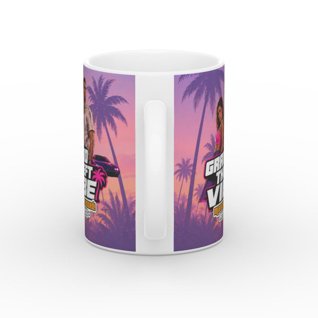 White Glossy Mug - Grand Theft Vibe - Jason & Lucia